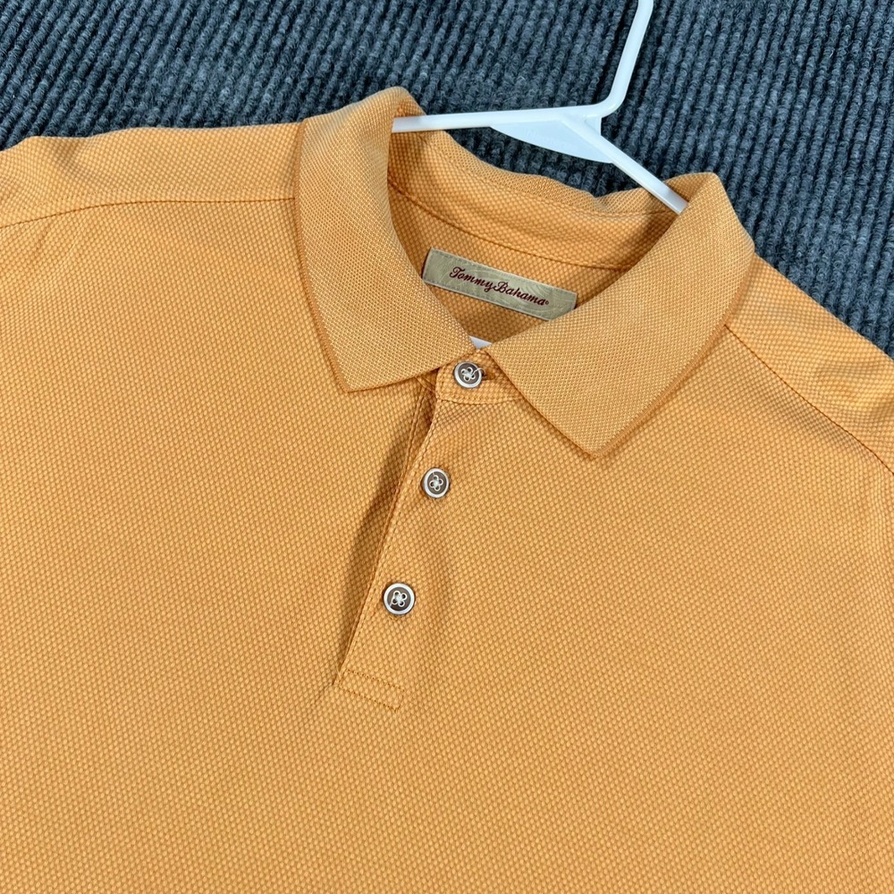 Tommy Bahama Polo Shirt Mens 2XL XXL Orange Short Sleeve Golf Casual Outdoor